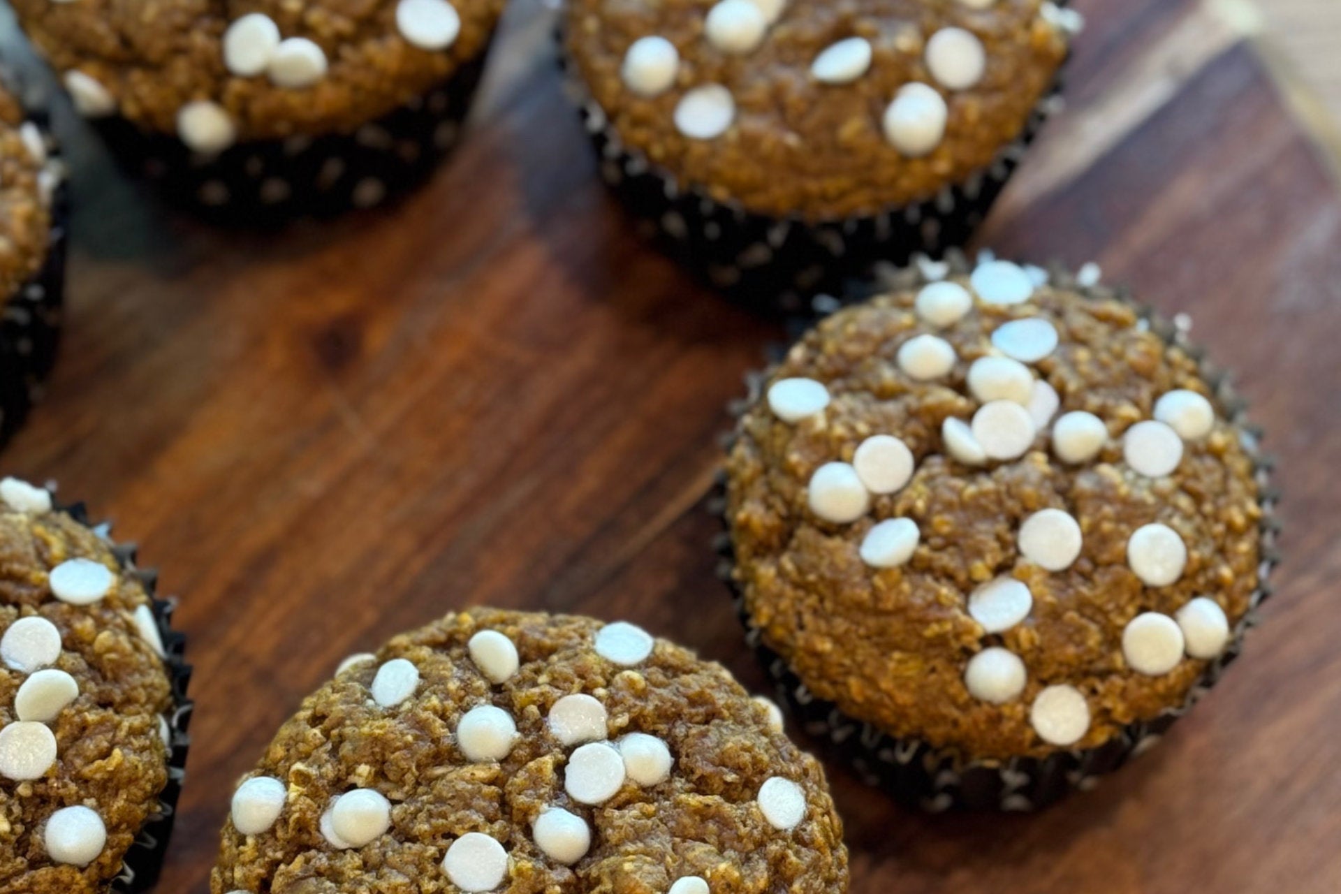 Healthier Pumpkin White Chocolate Chip Muffins